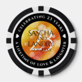 Elegant 23rd Imperial Topaz Wedding Jubileum Poker Chips (Voorkant)