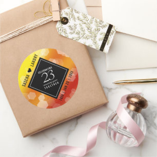 Elegant 23rd Imperial Topaz Wedding Jubileum Ronde Sticker