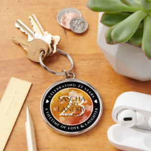 Elegant 23rd Imperial Topaz Wedding Jubileum Sleutelhanger