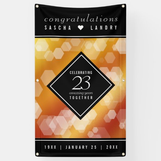 Elegant 23rd Imperial Topaz Wedding Jubileum Spandoek (Verticaal)