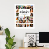 Elegant 24 Photo Collage Graduation Poster (Bureau à domicile)