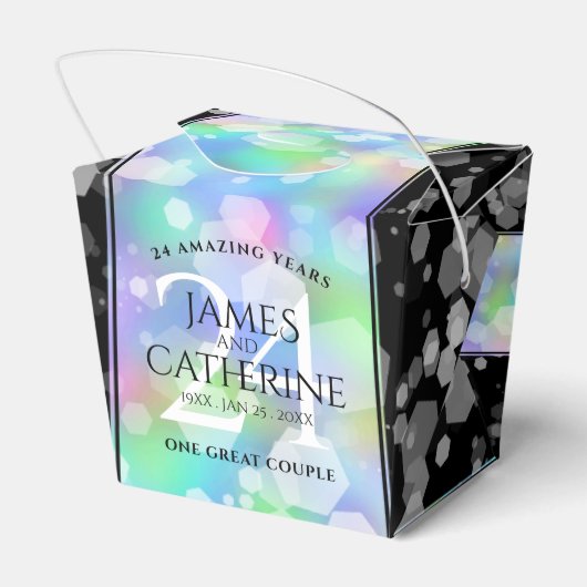 Elegant 24th Opal Wedding Jubileum Bedankdoosjes (Achterkant)