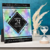 Elegant 24th Opal Wedding Jubileum Celebration Fotoplaat (Zijkant)