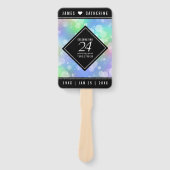 Elegant 24th Opal Wedding Jubileum Celebration Handwaaier (Voorkant)