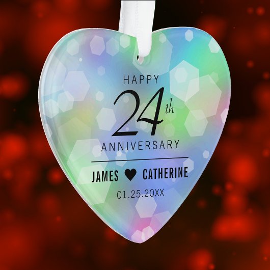 Elegant 24th Opal Wedding Jubileum Celebration Ornament