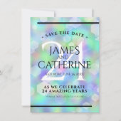 Elegant 24th Opal Wedding Jubileum Celebration Save The Date (Voorkant)