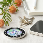 Elegant 24th Opal Wedding Jubileum Celebration Sleutelhanger (Zijkant)