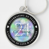 Elegant 24th Opal Wedding Jubileum Celebration Sleutelhanger (Voorkant)