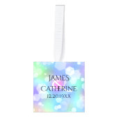 Elegant 24th Opal Wedding Jubileum Kubus Ornament (Voorkant)