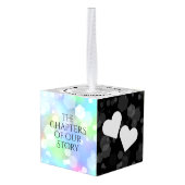 Elegant 24th Opal Wedding Jubileum Kubus Ornament (Achter hoekig)