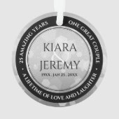 Élégant 25e anniversaire de Mariage d'argent (dos)