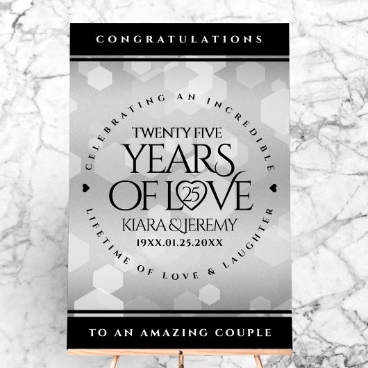 Élégant 25e anniversaire de Mariage d'argent