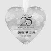 Élégant 25e anniversaire de Mariage d'argent (dos)