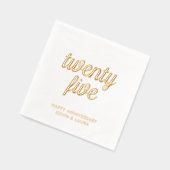Élégant 25e anniversaire Mariage de l'or serviette (Gauche)