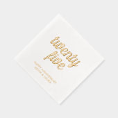 Élégant 25e anniversaire Mariage de l'or serviette (Droite)