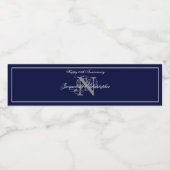 Elegant 25e huwelijksjubileum Monogram Aangepast Waterfles Etiket (Enkel label)