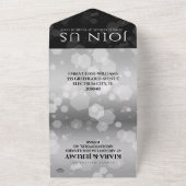 Elegant 25e zilveren huwelijksjubileum all in one uitnodiging (Buitenkant)