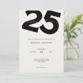 Elegant 25th Birthday Invitation - Minimal Style (Debout devant)