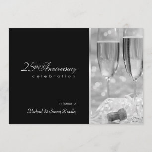 Elegant 25th Jubileum Party Invitation Kaart