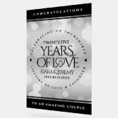 Elegant 25th Silver Wedding Jubileum Acryl Bord (Hoek)