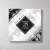 Elegant 25th Silver Wedding Jubileum Canvas Afdruk (Voorkant)