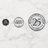 Elegant 25th Silver Wedding Jubileum Confetti (Voorkanten)