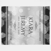 Elegant 25th Silver Wedding Jubileum Fleece Deken (Voorkant (Horizontaal))