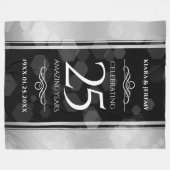 Elegant 25th Silver Wedding Jubileum Fleece Deken (Voorkant (Horizontaal))