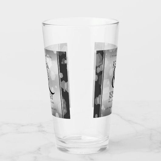 Elegant 25th Silver Wedding Jubileum Glas (Rechts)