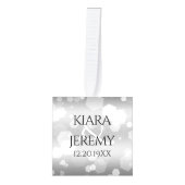 Elegant 25th Silver Wedding Jubileum Kubus Ornament (Voorkant)