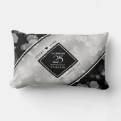 Elegant 25th Silver Wedding Jubileum Kussen (Voorkant)