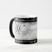 Elegant 25th Silver Wedding Jubileum Magische Mok (Voorkant links)