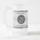 Elegant 25th Silver Wedding Jubileum Matglas Bierpul (Links)