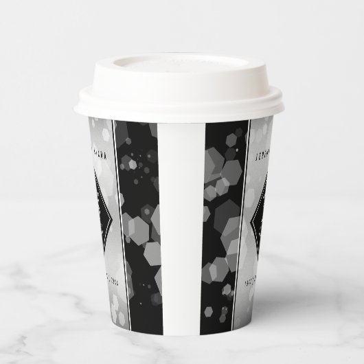 Elegant 25th Silver Wedding Jubileum Papieren Bekers (Links)