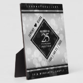 Elegant 25th Silver Wedding Jubileum Plaque Fotoplaat (Zijkant)