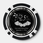 Elegant 25th Silver Wedding Jubileum Poker Chips (Achterkant)