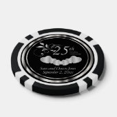 Elegant 25th Silver Wedding Jubileum Poker Chips (Enkel)