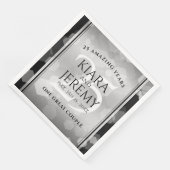 Elegant 25th Silver Wedding Jubileum Servet (Hoek)