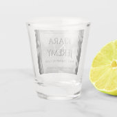 Elegant 25th Silver Wedding Jubileum Shot Glas (Achterkant)