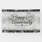 Elegant 25th Silver Wedding Jubileum Spandoek (Horizontaal)