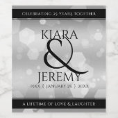 Elegant 25th Silver Wedding Jubileum Wijn Etiket (Enkel label)