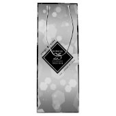 Elegant 25th Silver Wedding Jubileum Wine Gift Wijn Cadeautas (Voorkant)