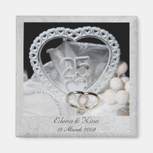 Elegant 25th Wedding Jubileum Magnet Magneet