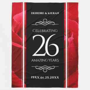 Elegant 26th Roos Wedding Jubileum Celebration Fleece Deken