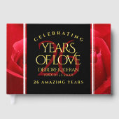 Elegant 26th Roos Wedding Jubileum Celebration Gastenboek (Voorkant)