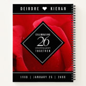 Elegant 26th Roos Wedding Jubileum Celebration Notitieboek (Achterkant)