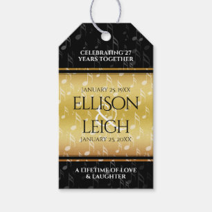 Elegant 27th Music Wedding Jubileum Celebration Cadeaulabel