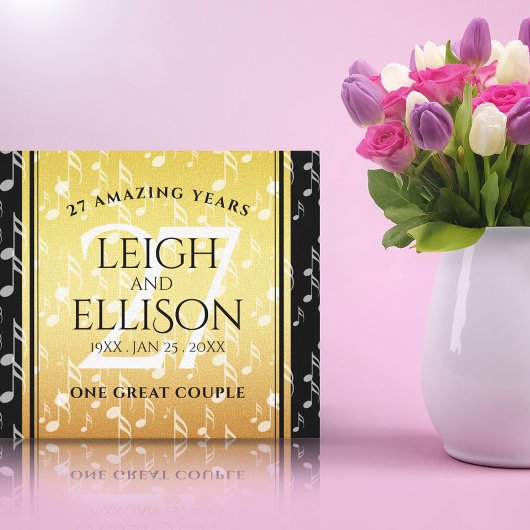 Elegant 27th Music Wedding Jubileum Celebration Canvas Afdruk