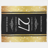 Elegant 27th Music Wedding Jubileum Celebration Fleece Deken (Voorkant (Horizontaal))