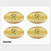 Elegant 27th Music Wedding Jubileum Celebration Ovale Sticker (Vel)
